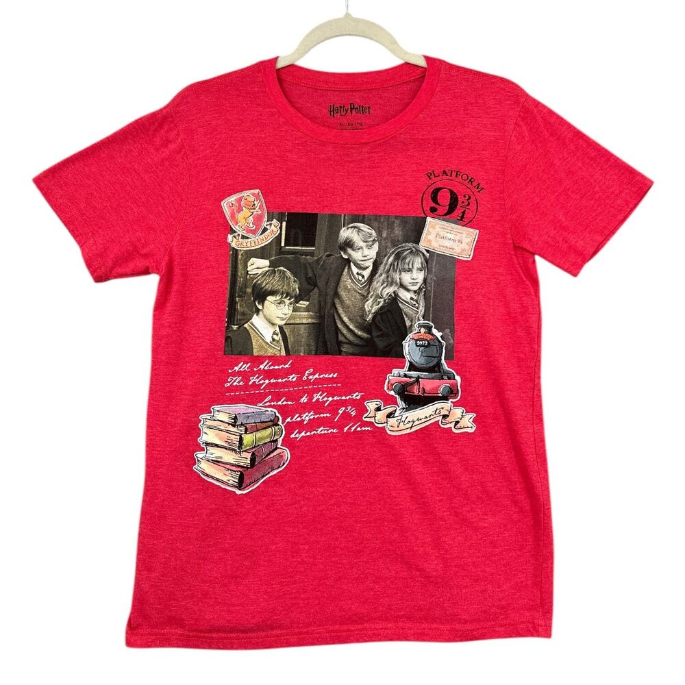 Harry Potter Red Short Sleeve Graphic Platform 9 3/4 Hogwarts Express T Shirt XL